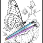 Butterflies and Flowers 7 Art therapy coloring book