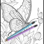 Butterflies and Flowers 6 Adult coloring book relaxation