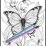 Butterflies and Flowers 5 Butterfly coloring book