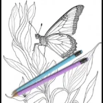 Butterflies and Flowers 4 Nature-inspired coloring pages